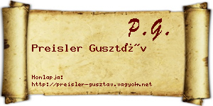 Preisler Gusztáv névjegykártya