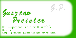 gusztav preisler business card